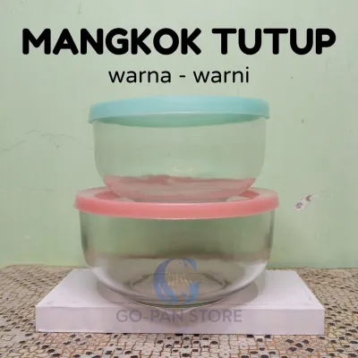 Mangkok Unik Dan Cantik 1 Liter Murah Dengan Tutup Plastik 250ml - 1000ml Tahan Panas Tebal / Mangkok Bakso Besar / Mangkok Sambal / Mangkok Mpasi Bisa kukus / Mangkok Kaca Harga Murah