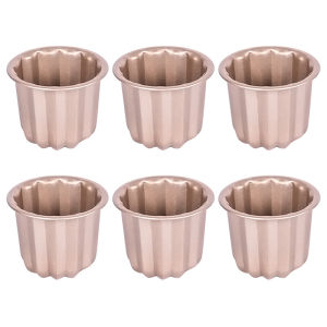 [Chandrae] 6 cái Khuôn bánh canele khuôn bánh canele nhỏ không dính khuôn bánh muffin dụng cụ nướng bánh cupcake khuôn bánh ngọt bằng thép carbon giá đỡ bánh cupcake nhỏ
