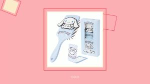 Hello Hair Brush and Compact Mirror Set Kawaii Detangler Brush Kawaii Cute Stuff Makeup Gifts for Women Wife Girlfriend Girls Teens (Cinnamoroll Brush & Mirror)