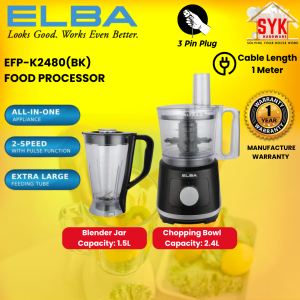 SYK Elba Food Processor EFP-K2480(BK) Electric Blender Multi Function Chopping Machine Elektrik Mesin Blender