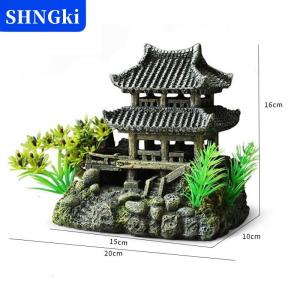 SHNGki Mô phỏng trang trí bể cá trang trí nhựa trang trí bể cá cảnh quan mô hình nhà Bể cá trang trí bể cá