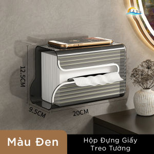Hộp Giấy Ăn Dán Tường Thông Minh CCKO Kệ Để Đồ 2 trong 1 Có Khay Chống Trượt Để Điện Thoại Xoay Ngang Dọc Tiện Lợi Cho Nhà Tắm Phòng Khách