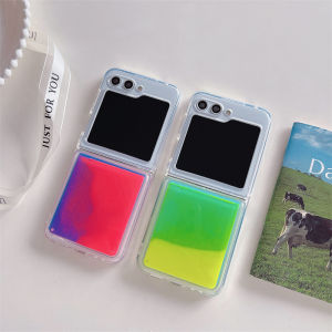 Luminous Quicksand Case for Samsung Galaxy Z Flip 6 7 Folding Screen Cover Moving Sands Liquid Telephone Shell Luxury Soft Funda