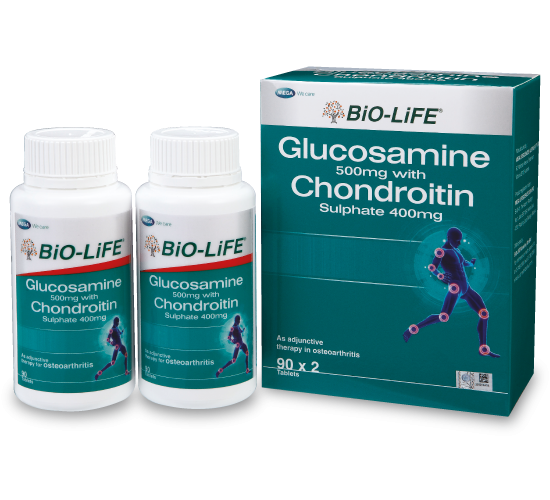 BIOLIFE GLUCOSAMINE 500MG WITH CHONDROITIN 400MG 2 X 90 TABLETS ...