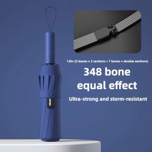 Reinforced 348 Ribs Automatic Umbrella Windproof & Stormproof Sun UPF 50+ Protection Folding Rain Umbrellas for Men & Women2026