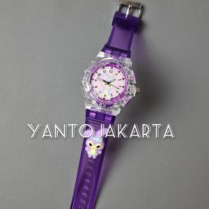 Jam tangan anak perempuan lampu musik karakter kuromi melody