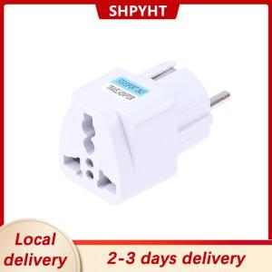 [COD] SHPYHT Local delivery Ship within 24 hours Multifunction Universal AU UK US To EU Electrical Socket Type E F France Spain Plug Travel Adapter AC Outlet KR Plug Adapter