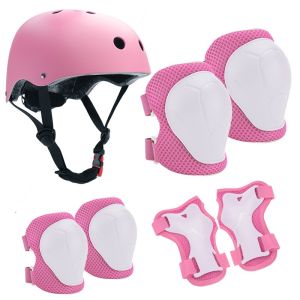 [SG READY STOCK] Kids 6 in 1 protective helmet knee guard wrist guard elbow guard by Grind and Shine