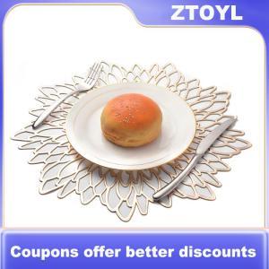 【ZTOYL】 Round Placemat Heat-Resistant PVC Table Mats With Luxury Metallic Glossy Finish For Thanksgiving Christmas Wedding Party Decor