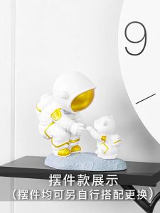 Living Room Large Swing Wall Clock Astronaut Modern Minimalist Pendulum Clock Not Ticking Silent Clock Creative Clocks Living Room Bedroom Home Large Size Decorative ClocksFast shipping