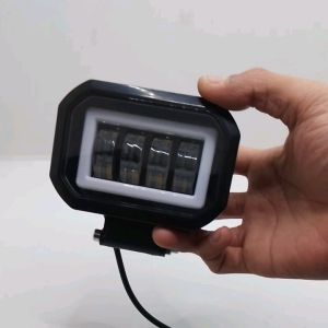 NEW-LAMPU Tembak/sorot LED 4 mata+BREKET CRF(PNP)LAMP Sorot/tembak daymaker 4 mata kotak ring nyala warna lampu kedip"-diam