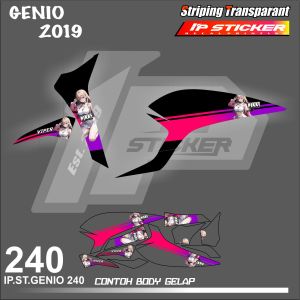 GENIO (COD) STIKER STRIPING MOTOR HONDA GENIO TAHUN 2019 HOLOGRAM DAN TRANSPARAN