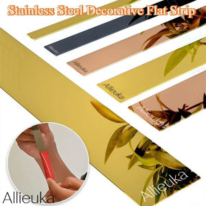 Mirror Trim Strip Stainless Steel Self Adhesive Flat Molding Wall Ceiling Edge Home Decor