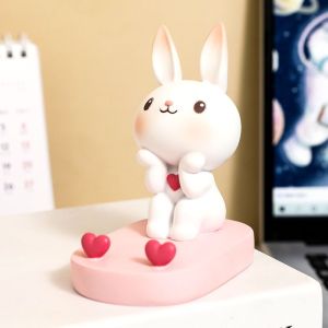 MIIQNUS Anti-slip Rabbit Phone Stand Multi-functional Resin Cat Desk Lazy Bracket Portable Portable Cat Mobile Phone Holder Smart Phone Display