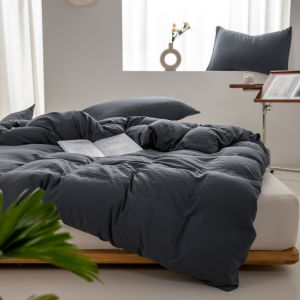 Dansunreve Duvet cover đồng bằng Rửa sạch chăn bông Bìa Nhật Bản khách sạn Duvet cover với dây kéo chất lượng cao Comforter bìa đơn/Nữ Hoàng/Vua/Cỡ Đại
