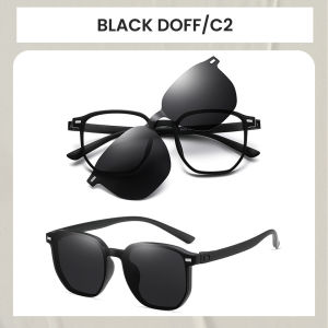 Berrybarton - Kacamata Clip On Polarized Geometric Plastik TR Anti Radiasi Bluecromic Pria Wanita 9005