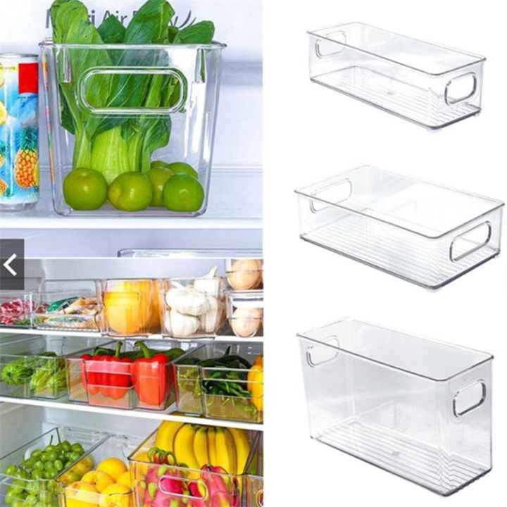 Refrigerator Storage Box Clear Plastic Stackable Storage Containers