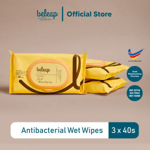 beleap Biodegradable Anti-bacteria Wet Wipe Tissue (3x 40s)- Extra Large Extra Thick