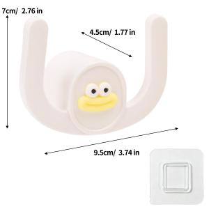 5Pcs Slippers Drying Rack / Cartoon Wall Mounted Hooks / for Hanging Robe Towels Brushes / Home Bathroom Organizer Hooks
