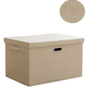 Fabric Foldable storage box with lid [ SG Ready Stocks }