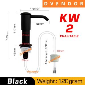 TEMPAT SABUN CAIR TANAM SOAP PUMP DAPUR KITCHEN SINK TINGGI TANPA BOTOL POMPA ABU HITAM STAINLESS STEEL