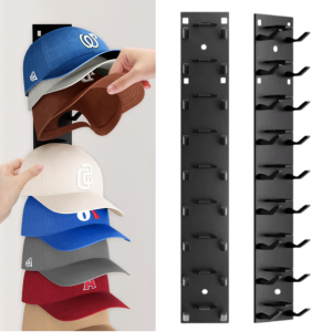 Baseball Cap Storage Rack Space-saving Hat Organizer Multi-layer Wall Mounted Baseball Cap Holder Rack with Strong Load-bearing Hooks for Easy Duck Tongue Hat Display Stand Hat Bracket