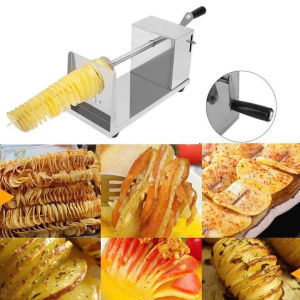 Máy cắt gọt khoai tây hình lốc xoáy thủ công - Chất liệu thép không gỉ.Tặng kèm 2 lưỡi dao dự phòng.