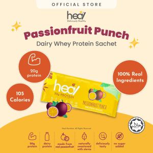Heal Passionfruit Punch Whey Protein Shake Dairy Based Powder (3 Sachets) | High Protein No Sugar HALAL