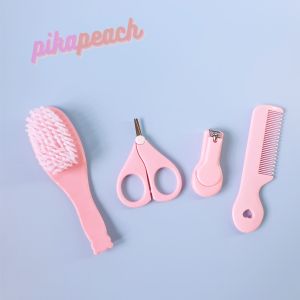4 IN 1 set perawatan perlengkapan mandi bayi sisir sikat bulu lembut guntin kuku bayi clip sisir baby ST PMND B