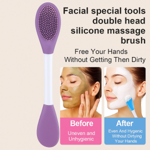 Facial Massage Brush Dual Head Soft Mask Applicator Brush Silicone Multifunctional Brush