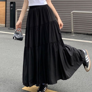 🌟CORE🌟dresses women new style 2025 White Cake Skirt High Waist Mid-length Lace Skirt Elegant Style Elastic Waist A-line Skirt