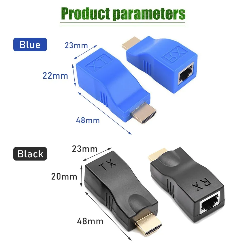 HDMI Extender 30Meter Over Kabel LAN Network Cat5e Cat6 RJ45