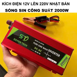 ̣( HÀNG NHẬT ) Bộ Kích Điện Inverter 12V-220V 2000W Sóng Sin Chuẩn – Chạy Ổn Định Siêu Bền