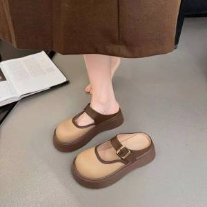 Dép lạnh nửa gói 2025 mùa hè mới phụ nữ đế dày Boken thời trang dễ phối đồ thoải mái mang dép nữ nửa gói