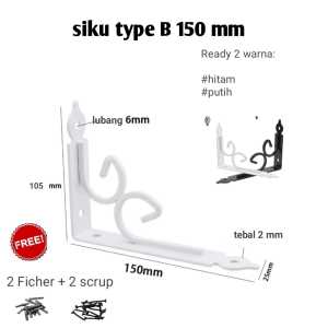 Rak Besi Siku Penyangga 1 pcs Type B Rak Dinding