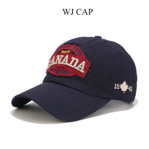 【WJ】หมวกปากเป็ดผู้หญิงฤดูใบไม้ผลิเวอร์ชั่นเกาหลี หมวกเบสบอลปักตัวอักษรแคนาดา หมวกกันแดดสำหรับผู้ชาย