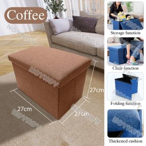 【Big size】Storage  Ottoman Foldable Chair Storage Stool Footrest Seat Versatile Space Saving