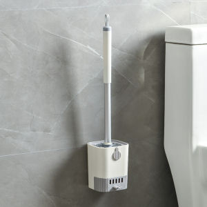 Silicone Toilet Brush Toilet Cleaner Brush Household Wall Mounted Toilet Scrubber Without Drilling with Holder Set