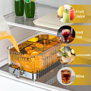 SG Beverage Dispenser Fridge Storage Cream 5.3L Tea Water Dispenser Tank Storage Box By thehomeshoppe