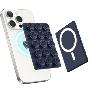 Magnetic suction phone grippy for case silicone cup sticky mount for iPhone 12/13/14/15/16 Pro Max/Pro/Plus/ hands-free selfie/Video for TikTok creator/influencer light blue