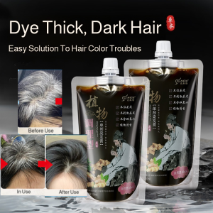 Polygonum Multiflorum hair coloring lotion Plant Pure Black Hair Dye Cream Natural Non-Stimulation Formula Covers Gray Hair Non-Stick Scalp Plant-Based Formula