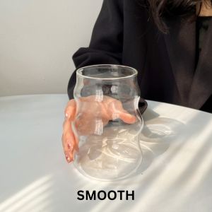 Elegant Wave Design Borosilicate Glass Cup Heat and Cold Resistant High-Quality Drinkware for Hot and Cold Beverages