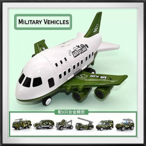 (6 IN A SET) WJS XL Size Aeroplane Car Set Toy Kid Toy Large Fire Trucks / Police / Military / Engineering Vehicles Aeroplane Toys Airplane Air Truck Air Bus MULTICOLOR [FREE RM 50 VOUCHER]