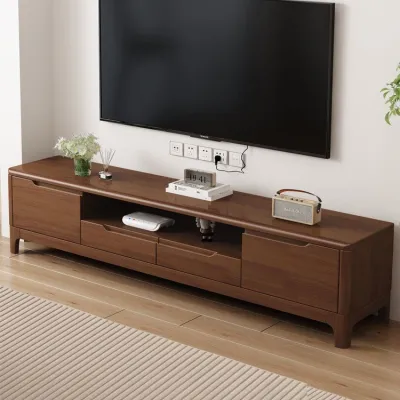 [CozyNest ]New fully solid wood TV cabinet - Nordic style small-sized for narrow living room suitable for home use simple and elegant Chinese-style matching color TV cabinet