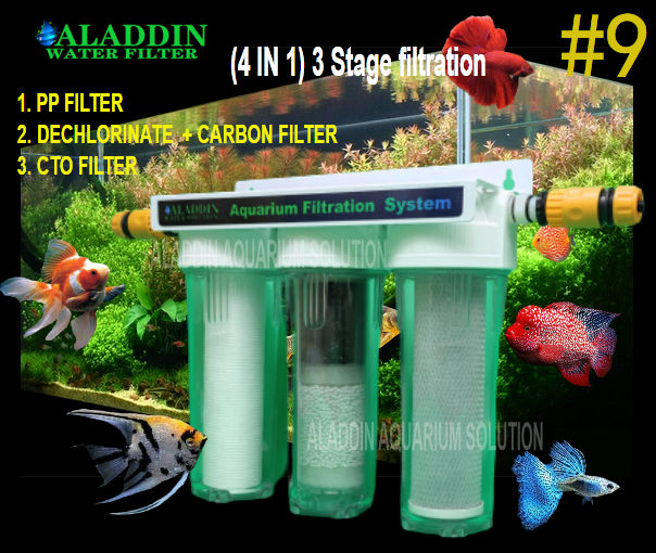 Aquarium Water Filter#9 /3-STAGE FOR AQUARIUM DESIGN Remove Chlorine ...