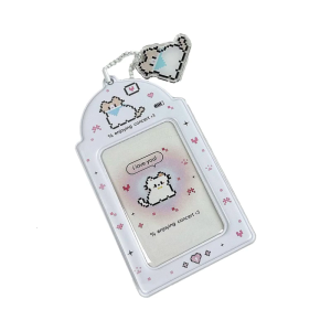 Phim hoạt hình photocard chủ 3inch Kpop ví đựng ảnh với Keychain Túi đựng thẻ ID móc khóa gắn mặt dây sinh viên Tay áo