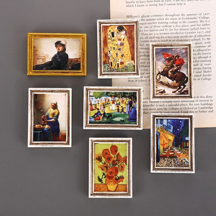 FUNNYDA Mona Lisa Van Gogh Vô giá Nhà bếp Tổ chức Tủ lạnh Thiết thực ...