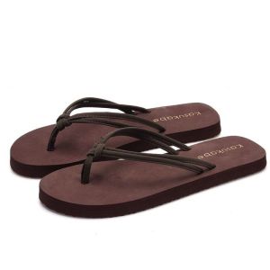[Free Shipping] Thick-Soled Wedge Sandals With Double Straps Mid-Heel Flip-Flops For Women Flat-Soled Beach Sandals Non-Slip Casual Sandals