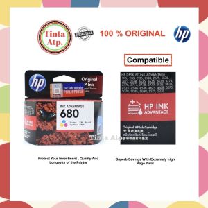 HP 680 100% Original Ink Advantage Cartridge For HP Deskjet in Advantage 1115  118  2138  2675  2676  2677  2678  3635  3636  3638  3775 3776 3777 3778  3779  3835  3838  4535  4536  4538 4675 4678 5075  5078  5085