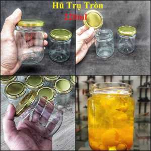 Lọ Thủy tinh 200ML (combo 8 cái) nắp thiếc vàng - Hũ Thủy Tinh 200ML - Hũ Chưng Yến - Hũ Làm Sữa Chua đựng dầu dừa thực phẩm mỹ phẩm - Hũ Gia Vị